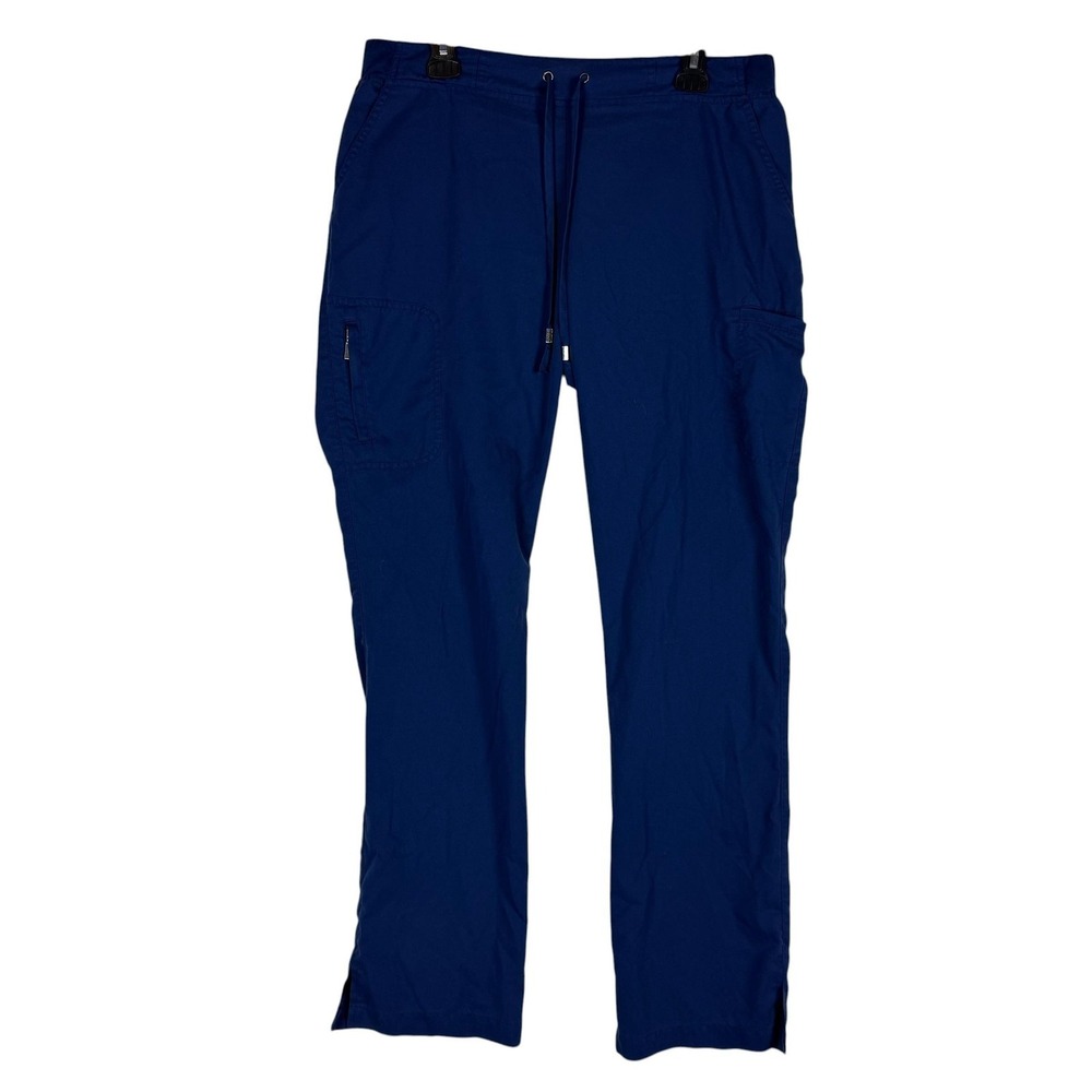 Grey's Anatomy Pants Womens L Blue Cargo Scrub‎ Twill Elastic Waist Drawstring